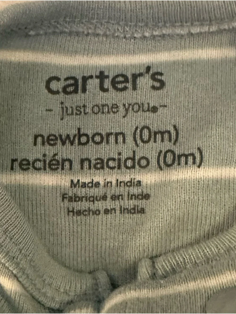 Carter's Sage Striped and Woodland Print Footed One-Pieces